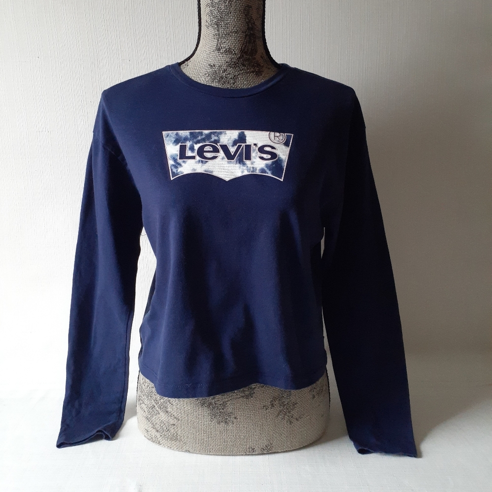 Levi's Young Teen ( 13-15 years ) navy blue long sleeve crop top t-shirt size XL